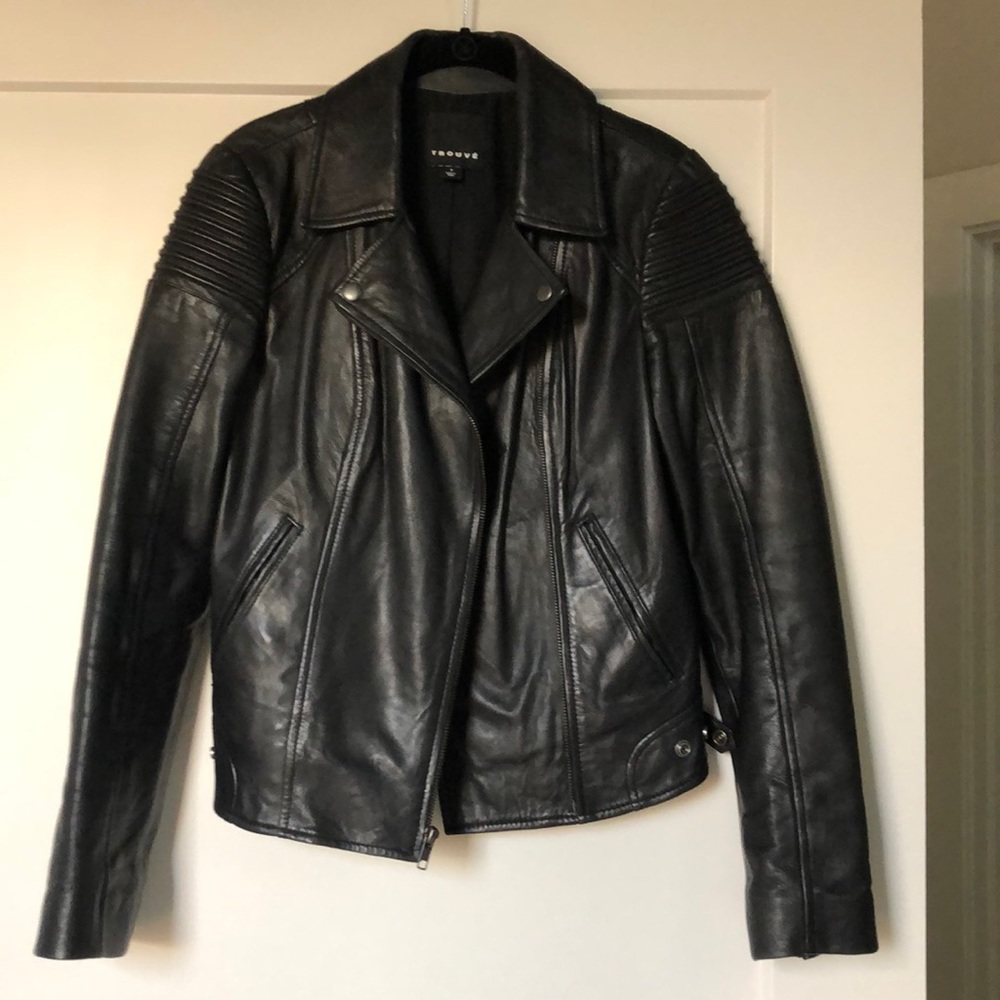 Leather moto jacket - Picture 1 of 7